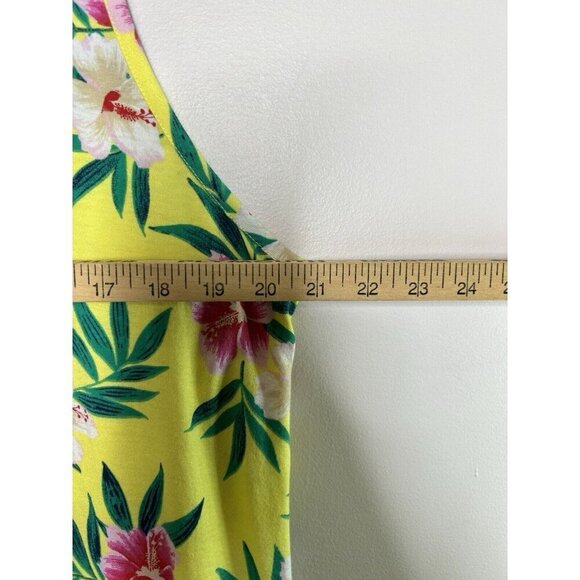 Land’s End Women’s Dress Cover Up 1X 16W-18W 100% Cotton Jersey Floral Pockets - Picture 10 of 12